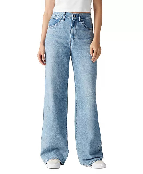 Women's Cinch-Waist Lightweight Baggy Jeans | Macy's