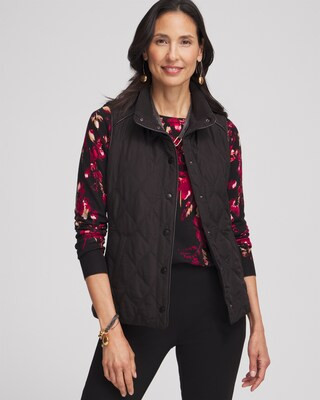 Rib Trim Quilted Vest | Chico's