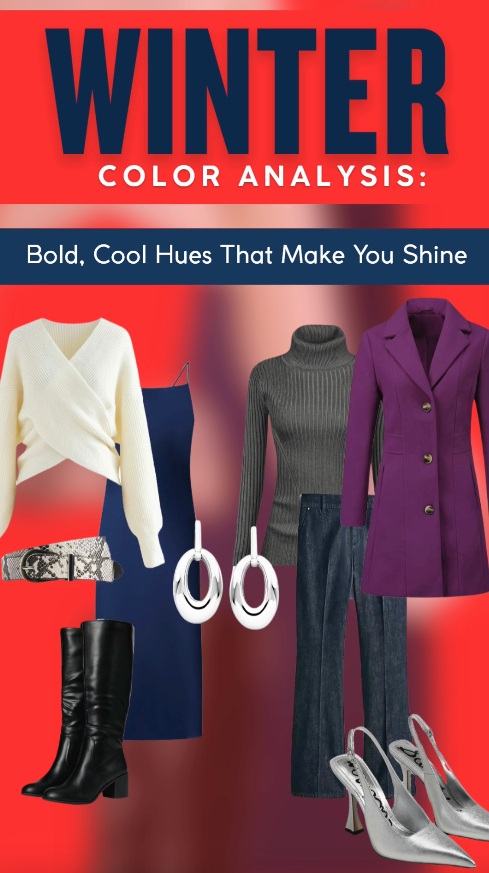 If you’re a Winter in color analysis, bold jewel tones, true black and white, and icy brights are your power palette. These shades sharpen your look, enhance contrast, and instantly elevate any outfit. Shop colors that make a statement—because subtle isn’t your thing. 

 #LTKSeasonal #LTKFindsUnder100 #LTKWorkwear