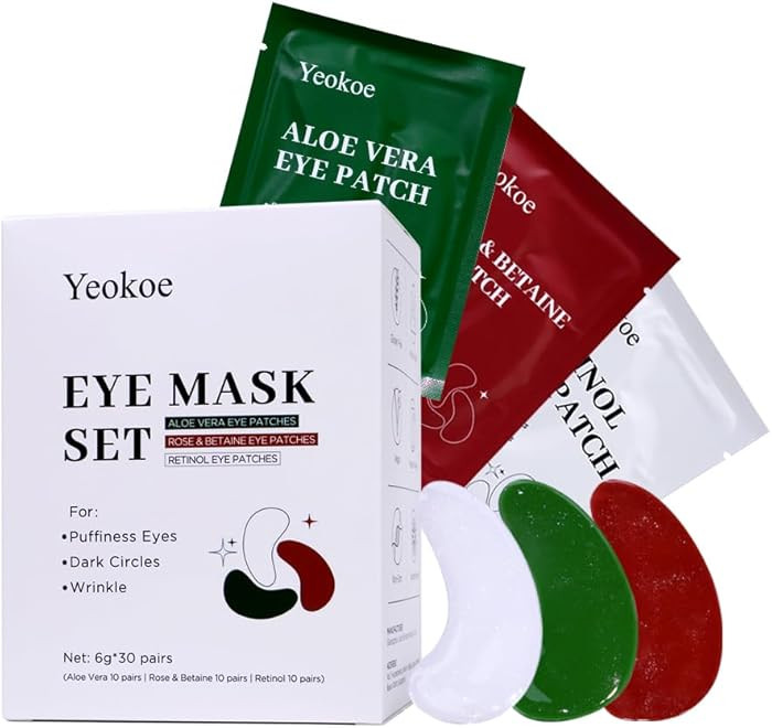 Under Eye Patches For Puffy Eyes and Dark Circles Wrinkle,30 Pairs Face Masks SkinCare With Retin... | Amazon (US)