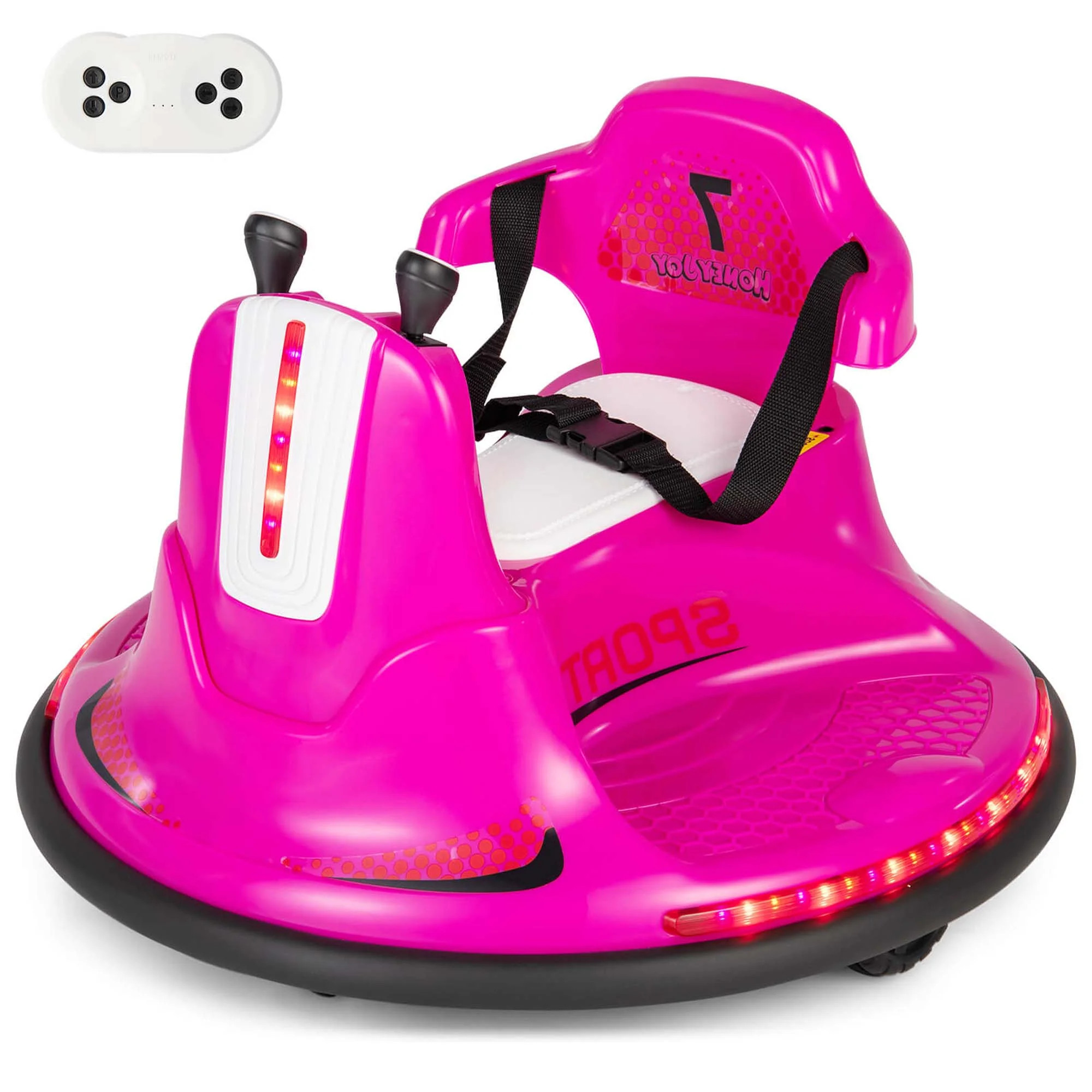 Honeyjoy 12V Bumper Car for Kids Toddlers Electric Ride On Car Vehicle with 360° Spin Pink | Walmart (US)