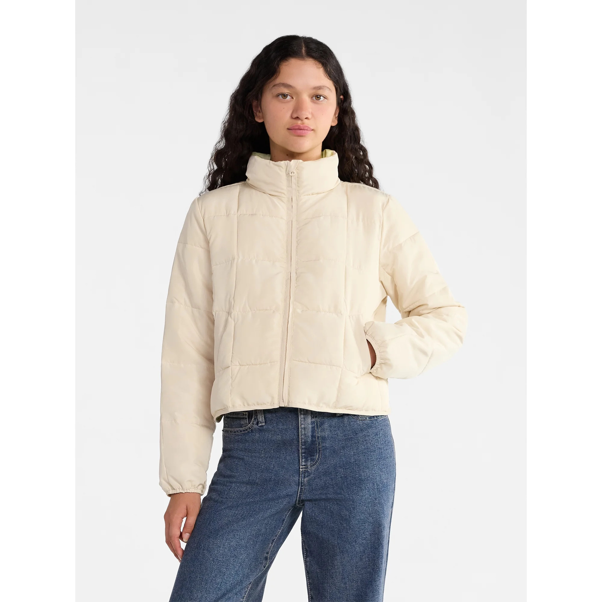 No Boundaries Packable Puffer Jacket, Women's and Women's Plus Sizes XS-4X | Walmart (US)