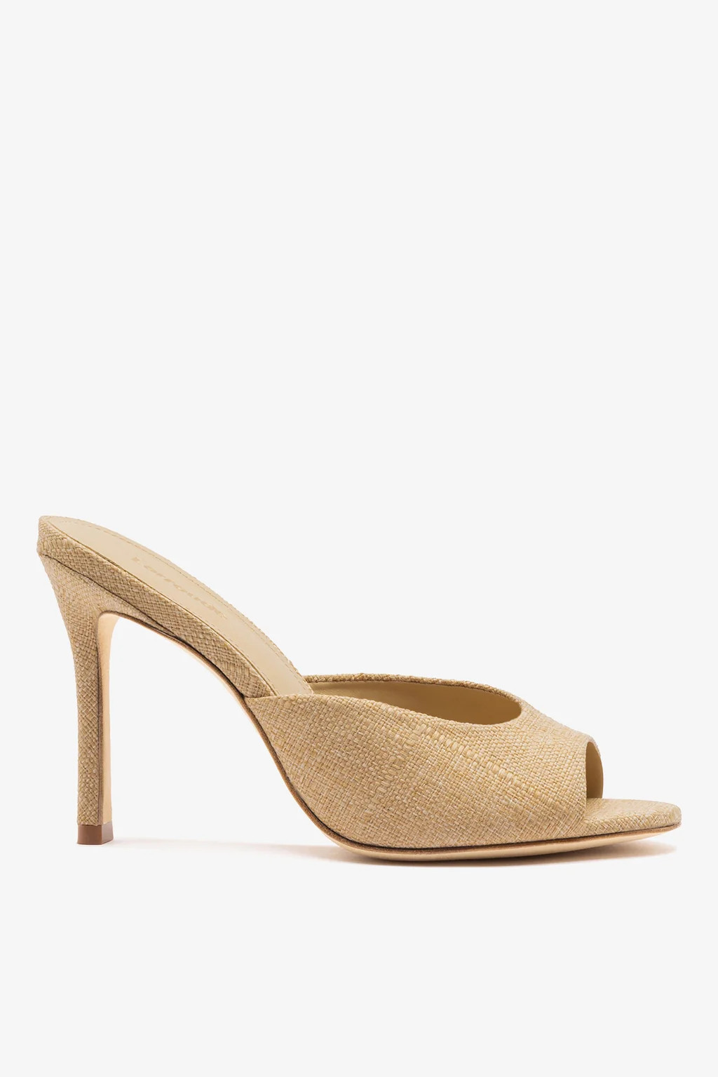 Jasmine Hi Mule Beige Raffia | Larroude