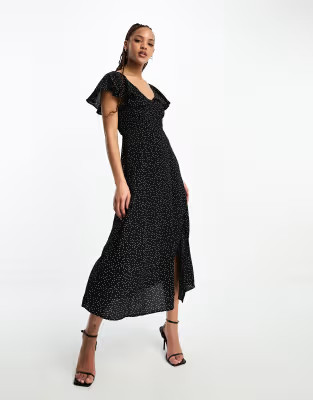 Nobody's Child Suki midi dress in black and white polka dot | ASOS (Global)