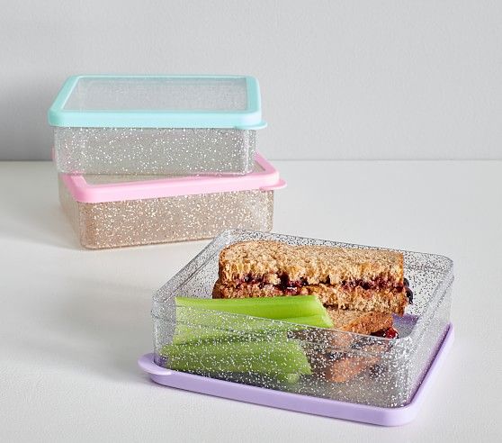 Spencer Glitter Sandwich Food Container | Pottery Barn Kids