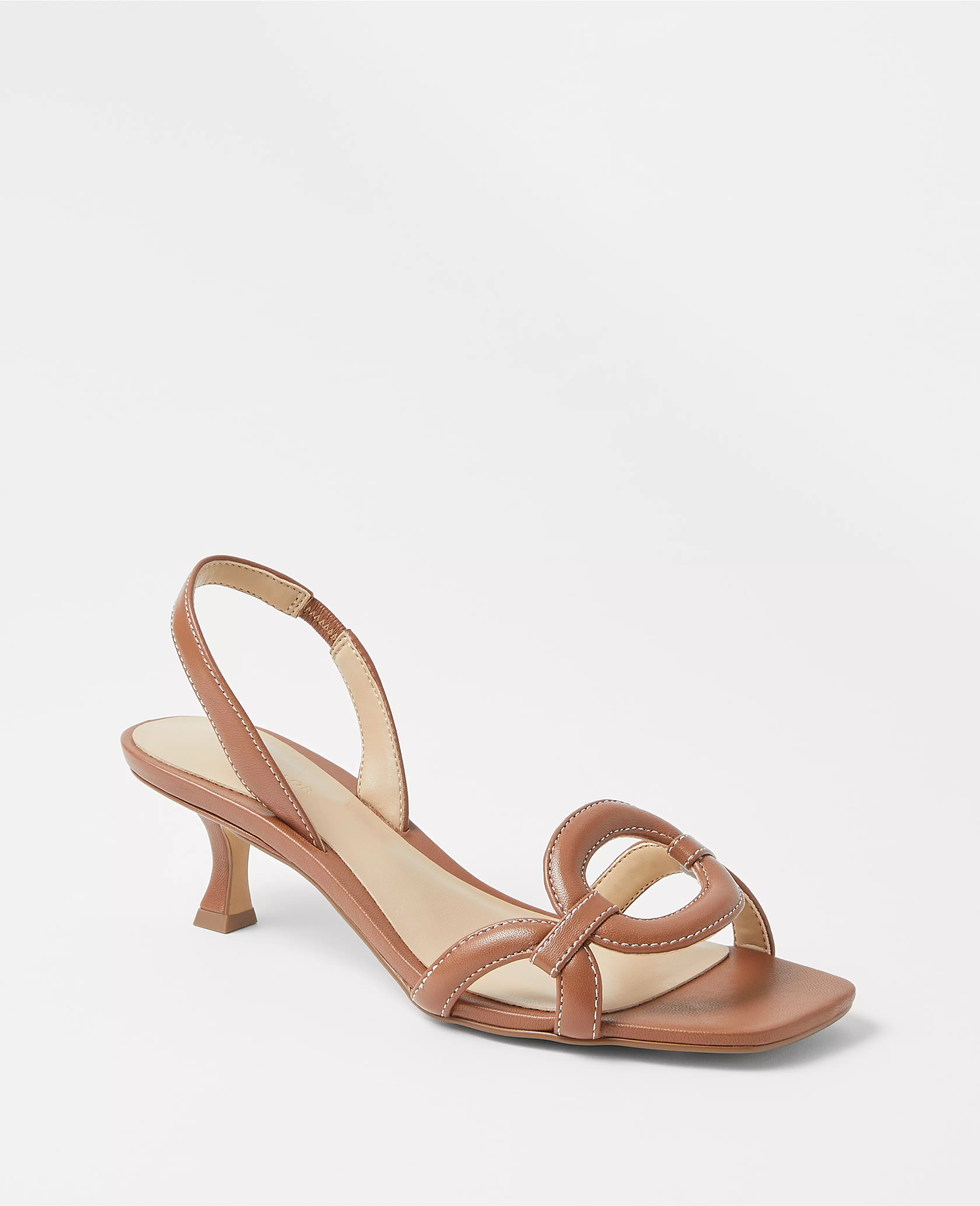 Ring Leather Slingback Sandals | Ann Taylor (US)
