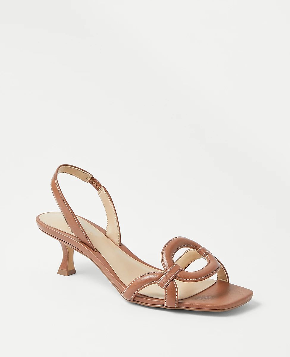 Ring Leather Slingback Sandals | Ann Taylor (US)
