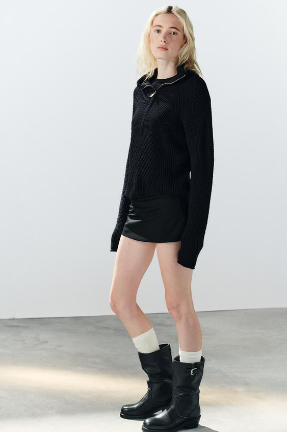 Zara - Leather Buckle Boots - Black - 6½ - Woman | Zara US