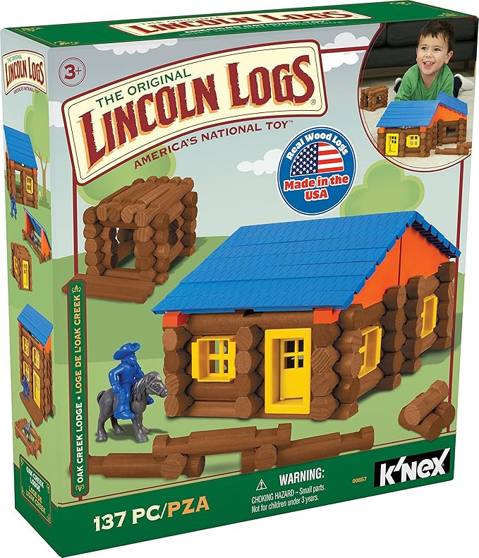 LINCOLN LOGS – Oak Creek Lodge – 137 Pieces - Real Wood Logs-Ages 3+ - Best Retro Building Gi... | Amazon (US)