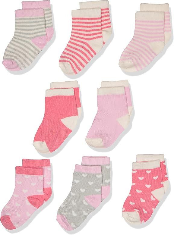 Hudson Baby Baby Girls' Cotton Rich Newborn and Terry Socks | Amazon (US)