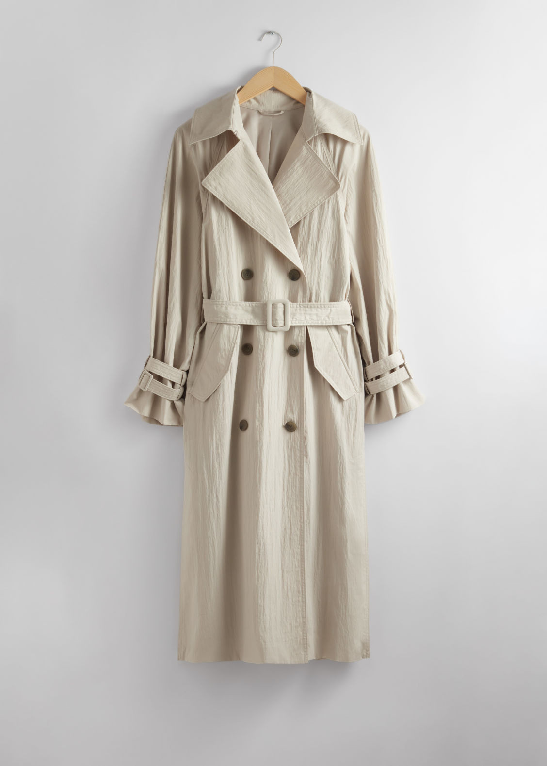 Crinkle-Effect Trench Coat - Beige | & Other Stories US