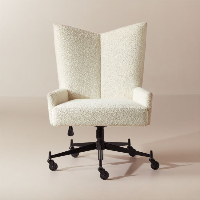 Bowtie Cream Boucle Office Chair Model 3002 by Paul McCobb | CB2