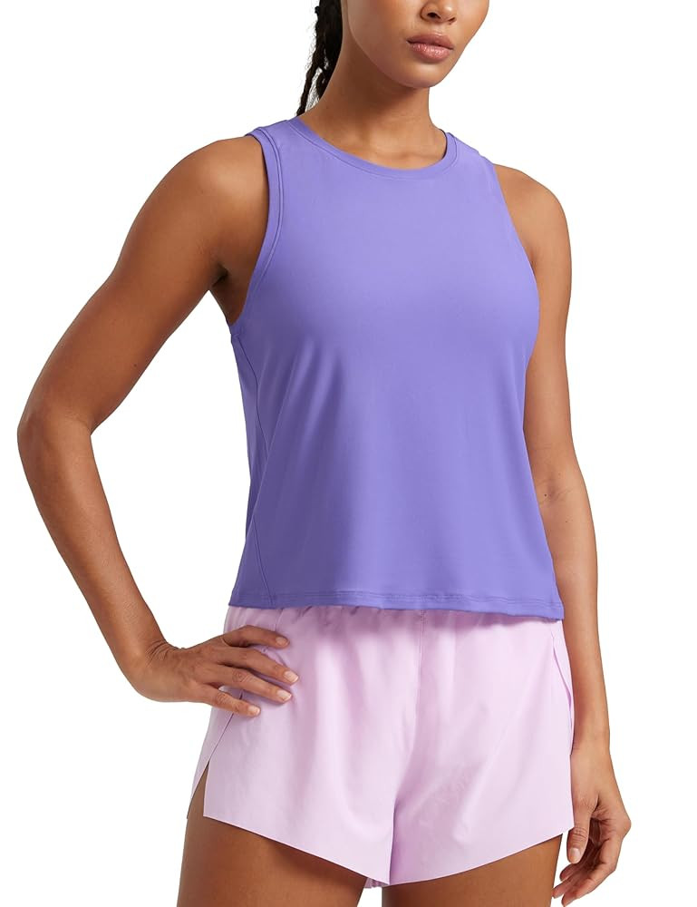 CRZ YOGA Cloudweight Crew Neck Workout Tanks Lightweight Athletic Gym Tops for Women Soft Basic R... | Amazon (US)