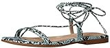 The Drop Women's Samantha Flat Strappy Lace-Up Sandal, Teal Snake, 5 | Amazon (US)