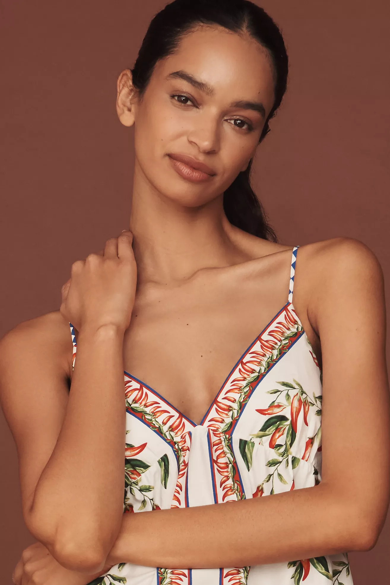 Farm Rio Ainika Cotton Sleeveless V-Neck Mini Dress | Anthropologie (US)