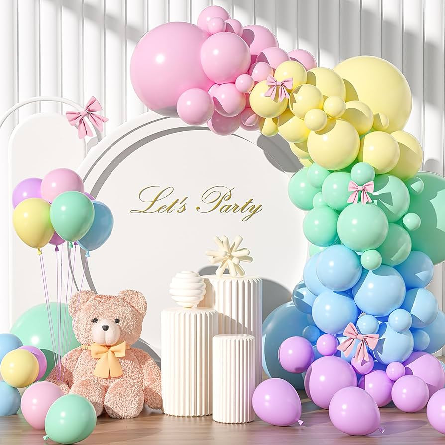 135pcs Pastel Balloons Different Sizes 18" 12" 10" 5" Macaron Latex Balloon Garland Arch Kit for ... | Amazon (US)