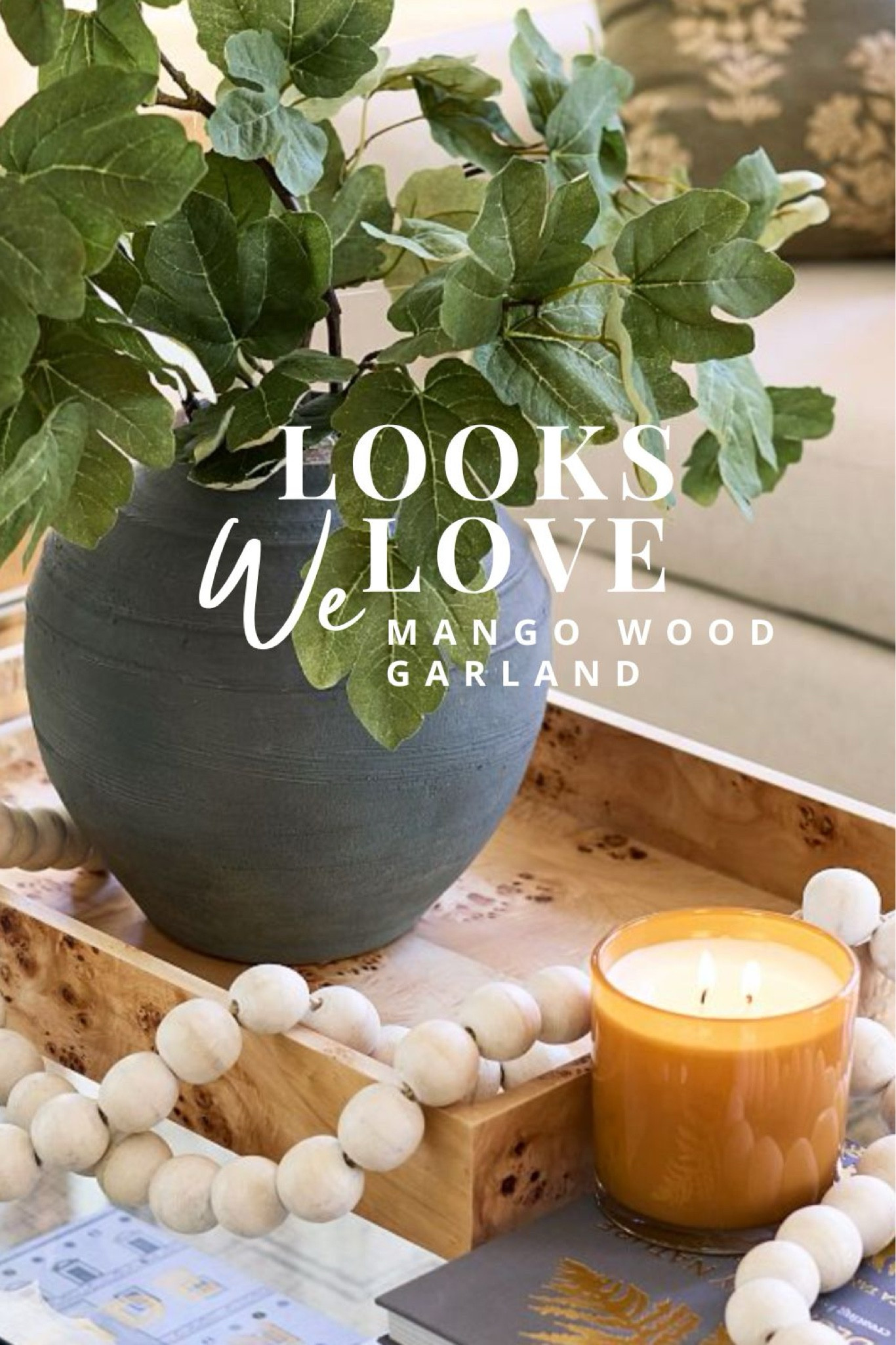 Love the decorative wood beads and burl wood tray here. This look is so recreatae! 👏🏻

#homedecor #coffeetabledecor #falldecor

#LTKStyleTip #LTKSeasonal #LTKHome