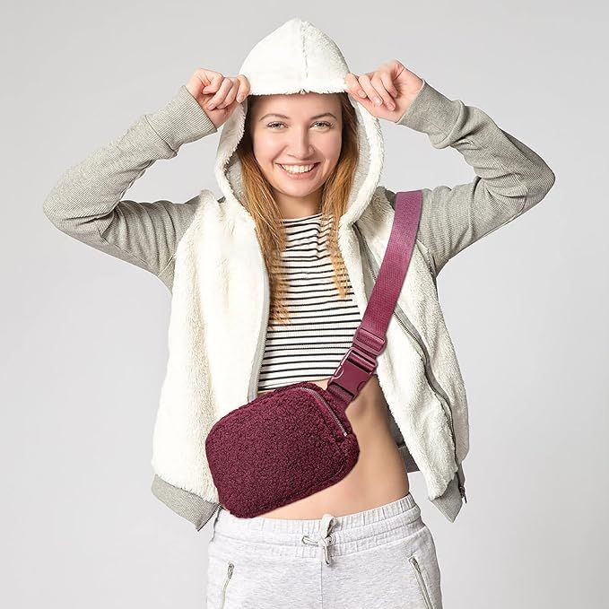 FODOKO Fleece Belt Bag, Sherpa Crossbody Bag Fanny Pack for Women Fashionable Everywhere Waist Bu... | Amazon (US)