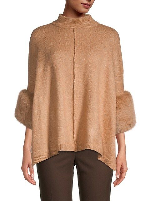 Saks Fifth Avenue Faux Fur-Trim Poncho on SALE | Saks OFF 5TH | Saks Fifth Avenue OFF 5TH