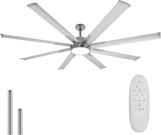 72 Inch Ceiling Fan with LED Lights and Remote Control for Indoor/Covered Outdoor, 172 DC Motor, ... | Amazon (US)