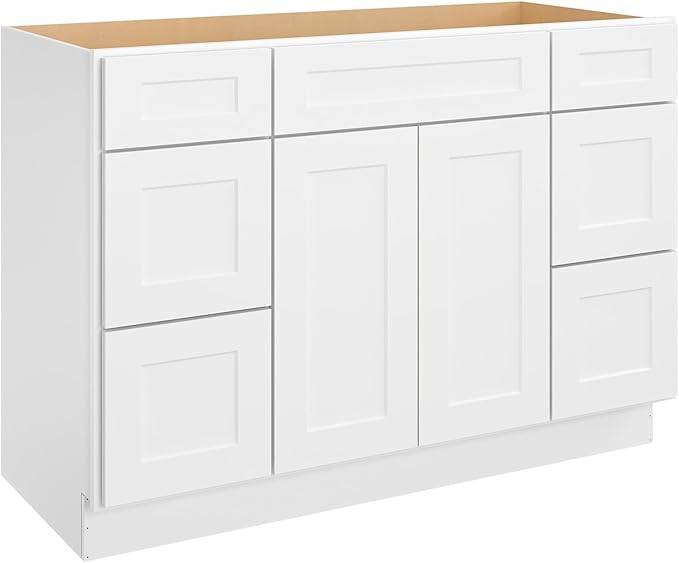 LOVMOR 48'' Bathroom Vanity, Single Sink Storage Unit, Large Capacity for Laundry Room, Kitchen, ... | Amazon (US)