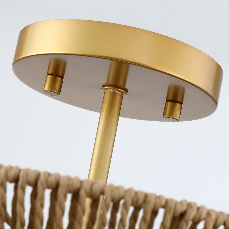 Clouden Rattan Semi Flush Mount | Wayfair North America
