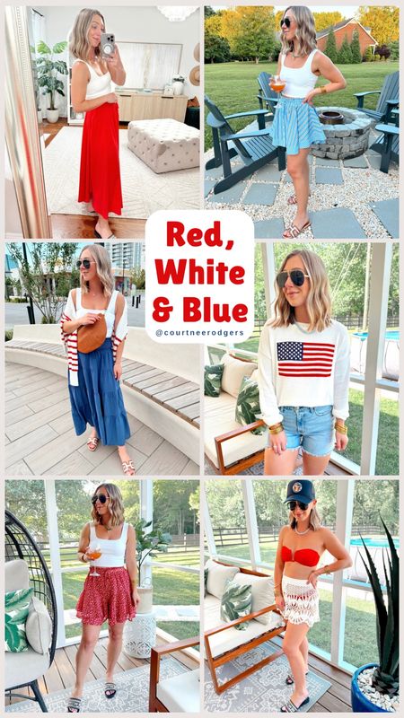 Memorial Day outfit inspiration ❤️💙
Size small in everything except the flag sweater (size XS)

Memorial Day, red white and blue, Fourth of July, weekends 

#LTKFindsUnder100 #LTKStyleTip #LTKSaleAlert