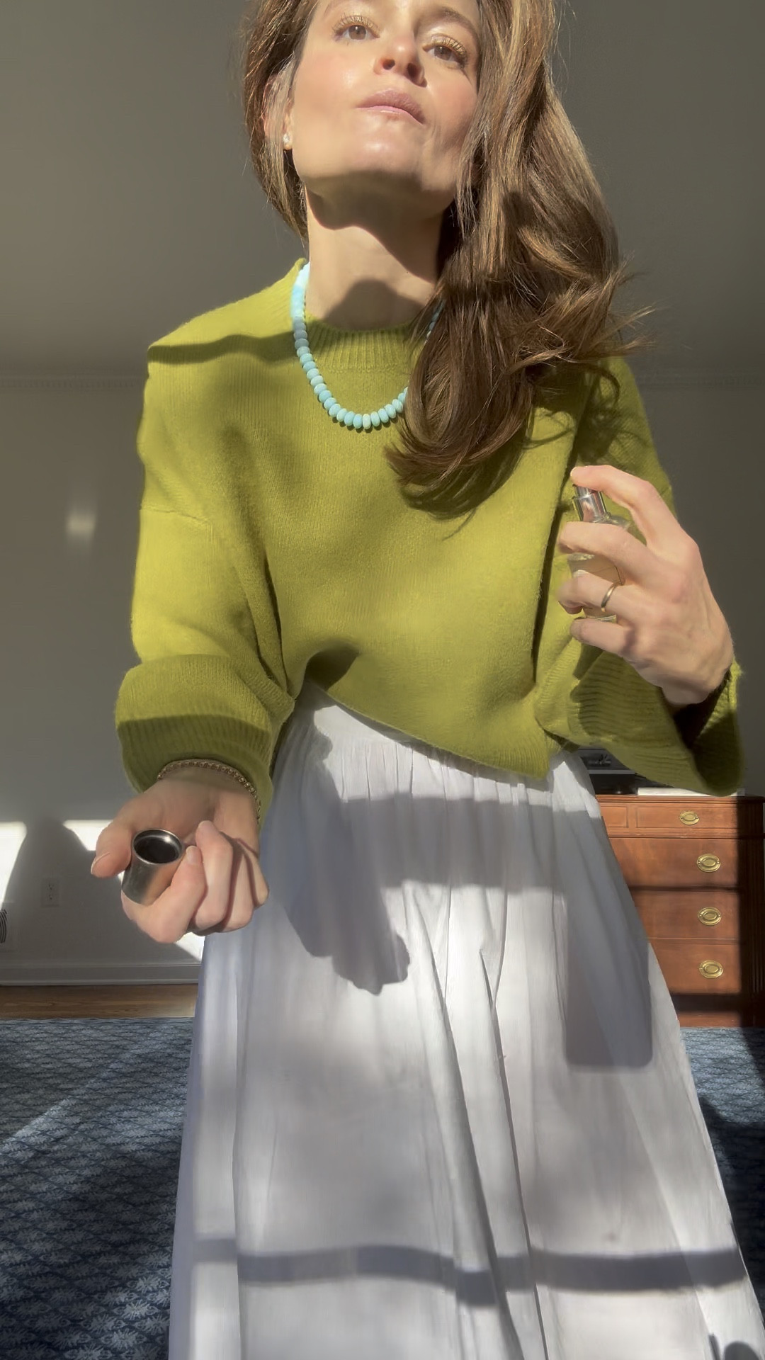 SUNDAY OOTD 🌸🌿✨sweater: wearing a size small, skirt: wearing a size 2, flats run TTS 

#LTKSeasonal #LTKFindsUnder50 #LTKWatchNow