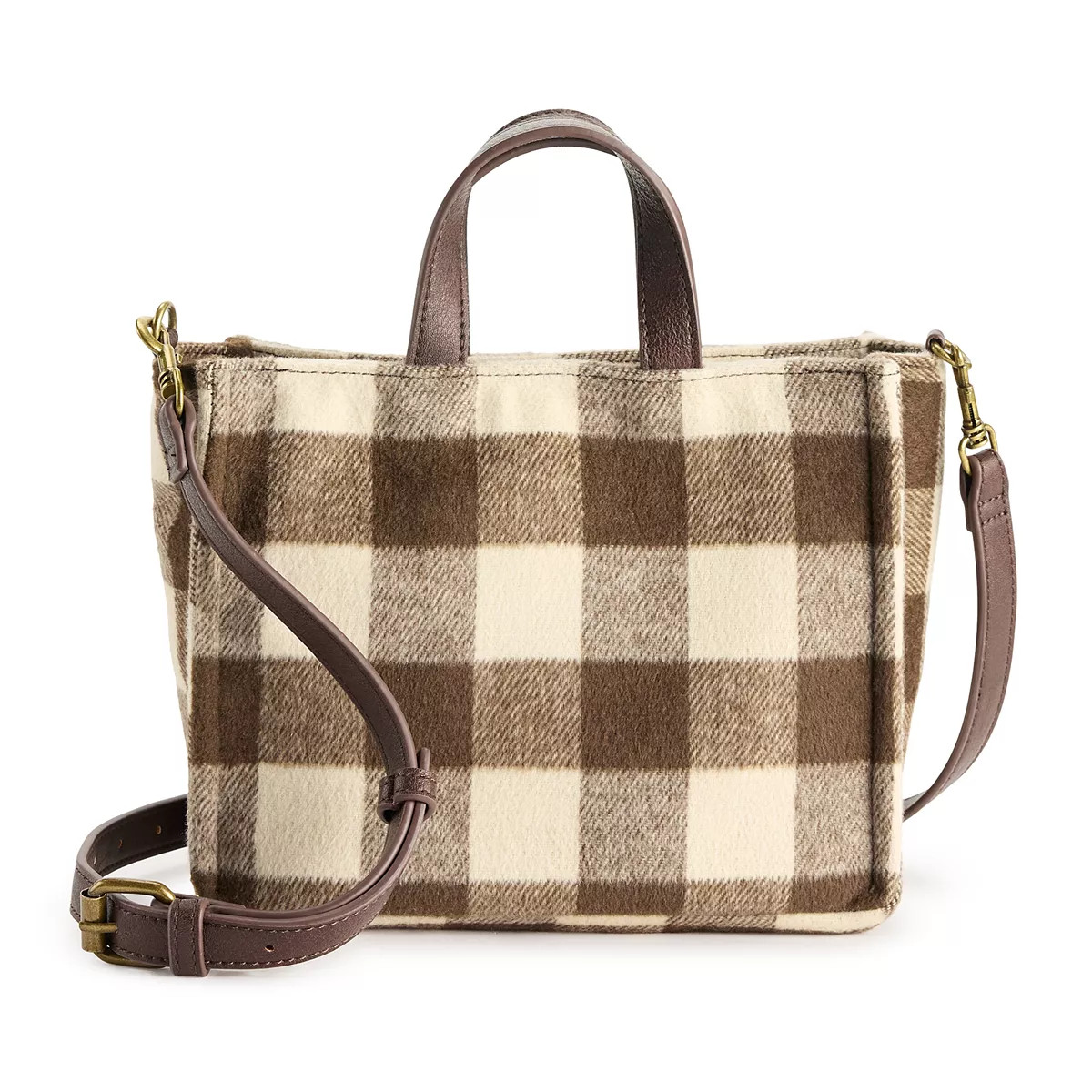 Sonoma Goods For Life® Leslie Mini Shopper Plaid Crossbody Bag | Kohl's