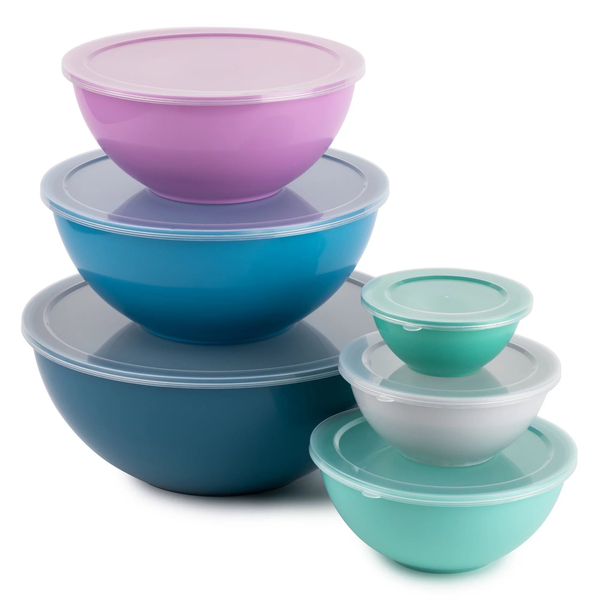 Thyme & Table Round Mixing Bowls, 12-Piece Set, Multi-Color | Walmart (US)