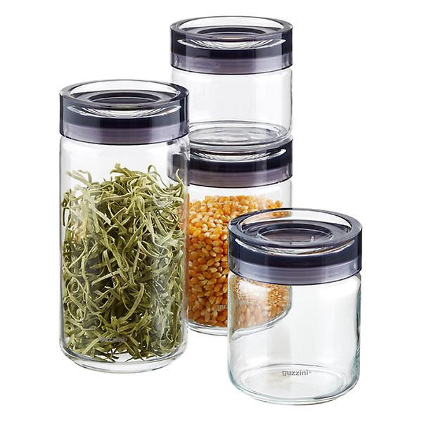Guzzini Grigio Glass Canisters | The Container Store