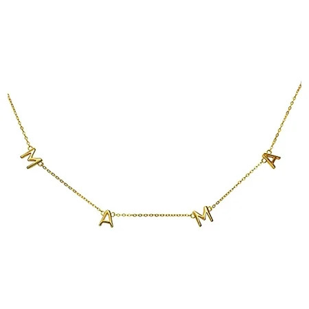 xiangDd Letter Mama Necklace Real Gold Plated Jewelry Ladies Clavicle Chain Jewelry | Walmart (US)