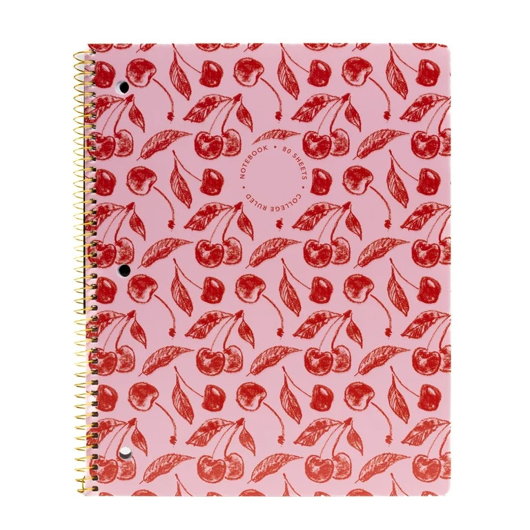 Ecokind by U Style Cherry 1 Subject Notebook, College Rule, 8.5" x 10.5", 80 Sheets | Walmart (US)