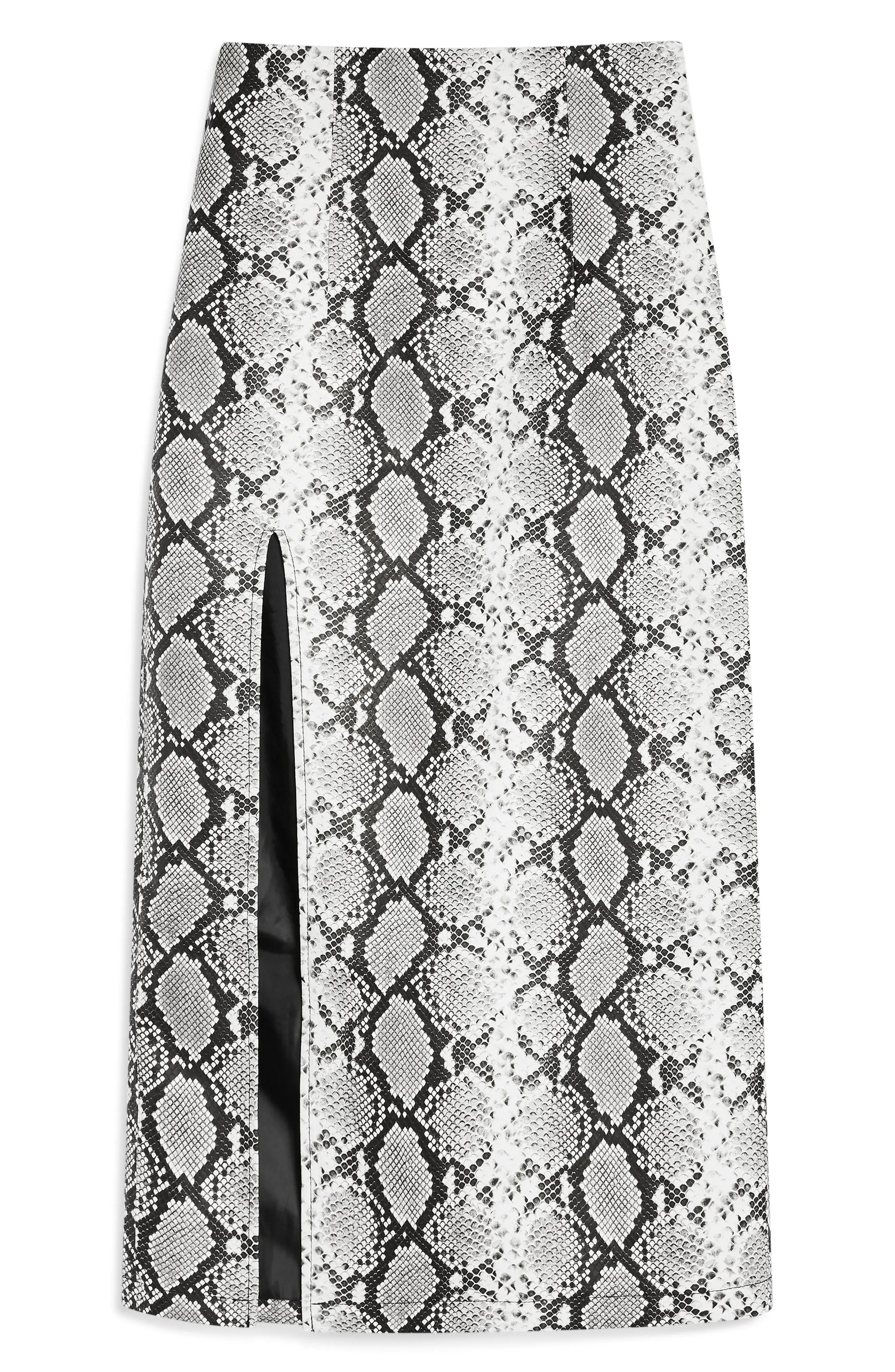 Topshop Snake Print Faux Leather Midi Skirt | Nordstrom