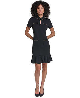 Women's Brooch Scuba Crepe Sheath Dress | Macy's