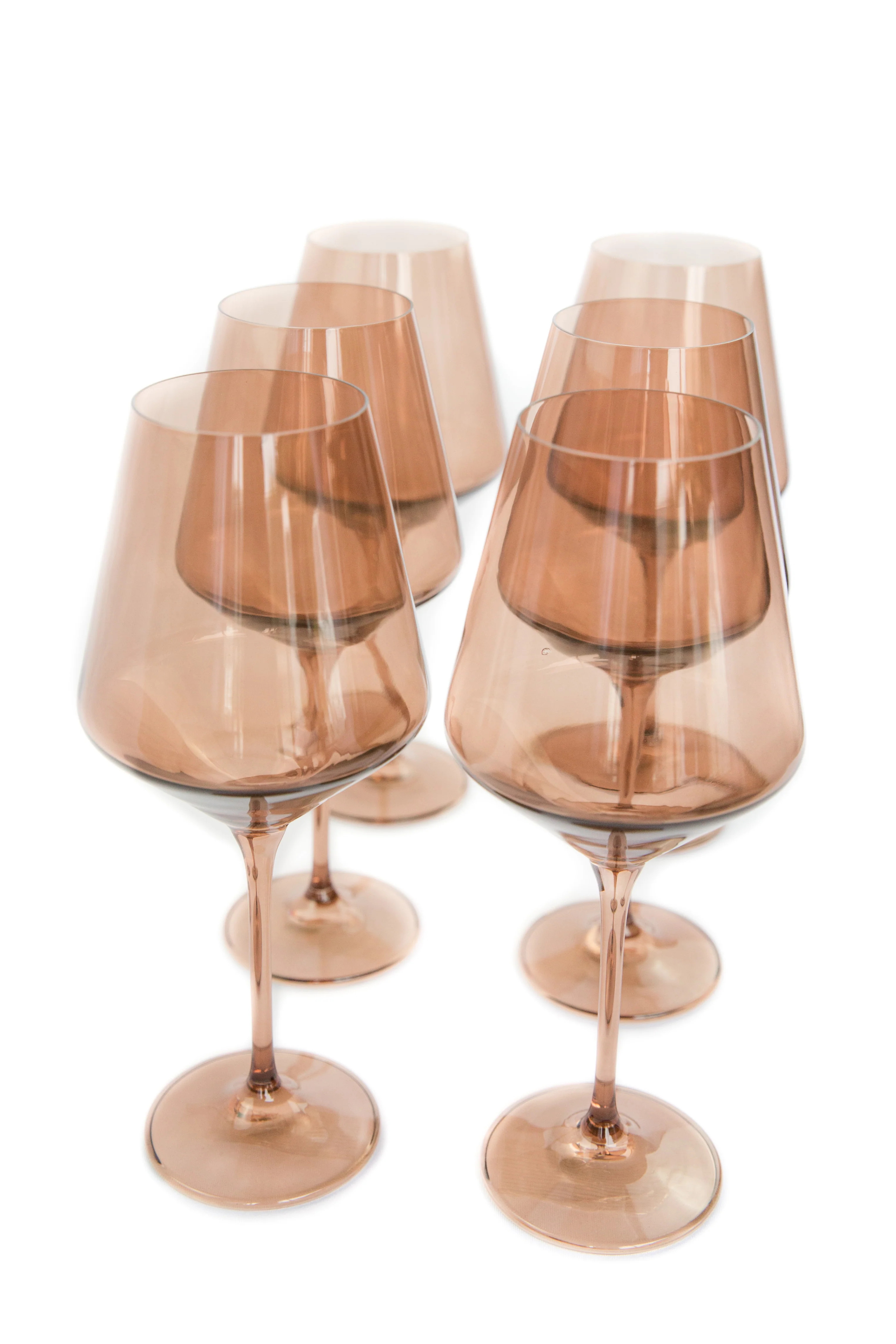 Estelle Colored Wine Stemware - Set of 6 {Amber Smoke} | Estelle Colored Glass