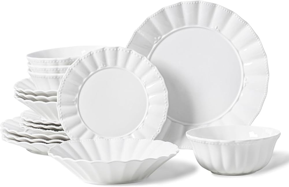 HOMBENE Plates and Bowls Sets, 16 Piece Dinnerware Sets, Porcelain Dinner Set with Plates and Bow... | Amazon (CA)