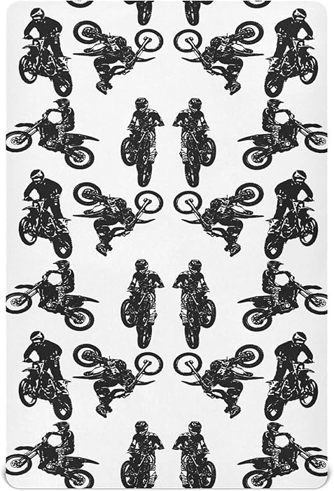 Motorcycle Motorcyclists Crib Sheets Soft Breathable Fitted Baby Crib Sheets Mattress Cover for G... | Amazon (US)