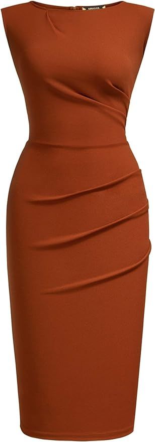 Miusol Women's Retro Ruffle Style Slim Work Pencil Dress | Amazon (US)