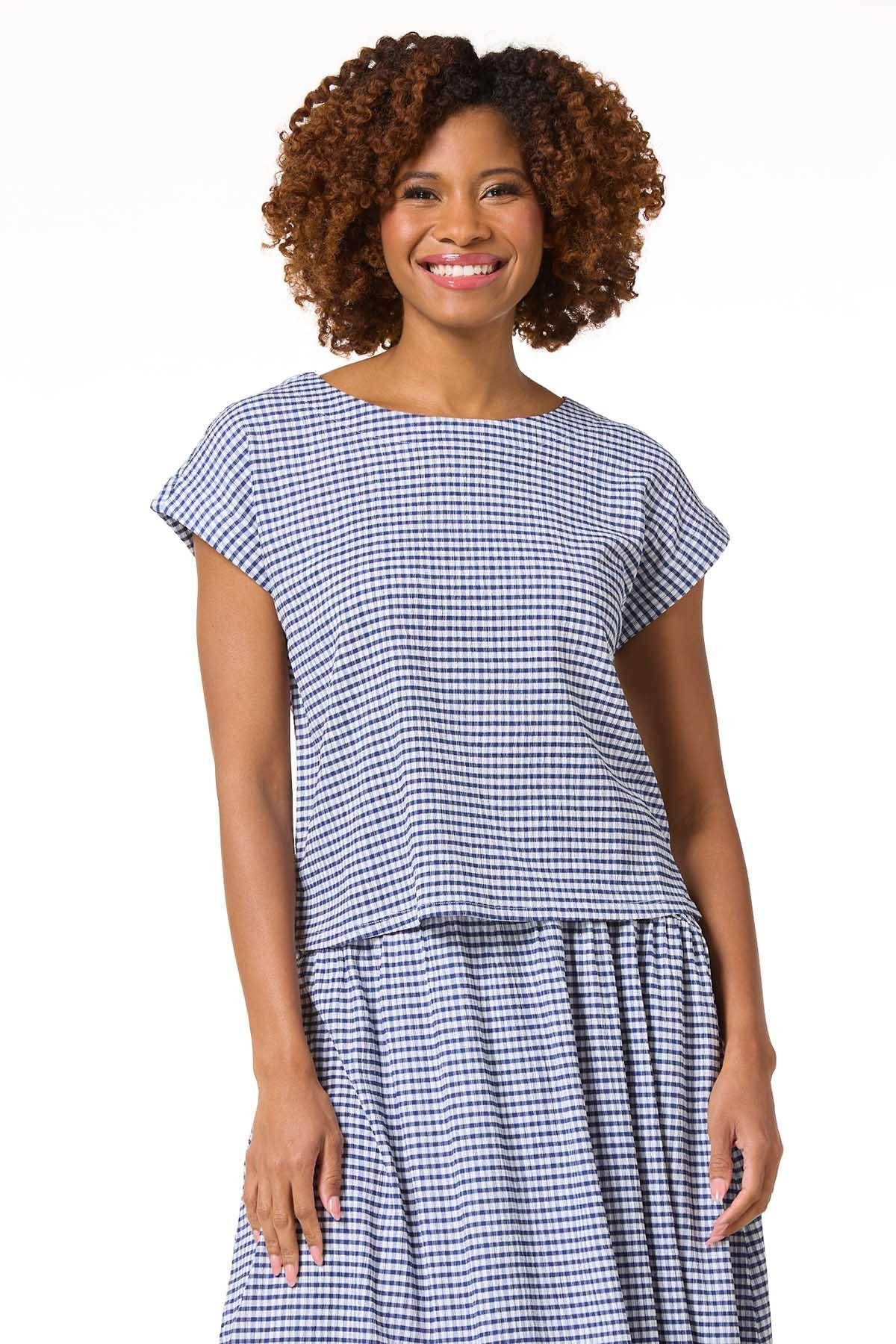 Blue Gingham Top | Cato Fashions