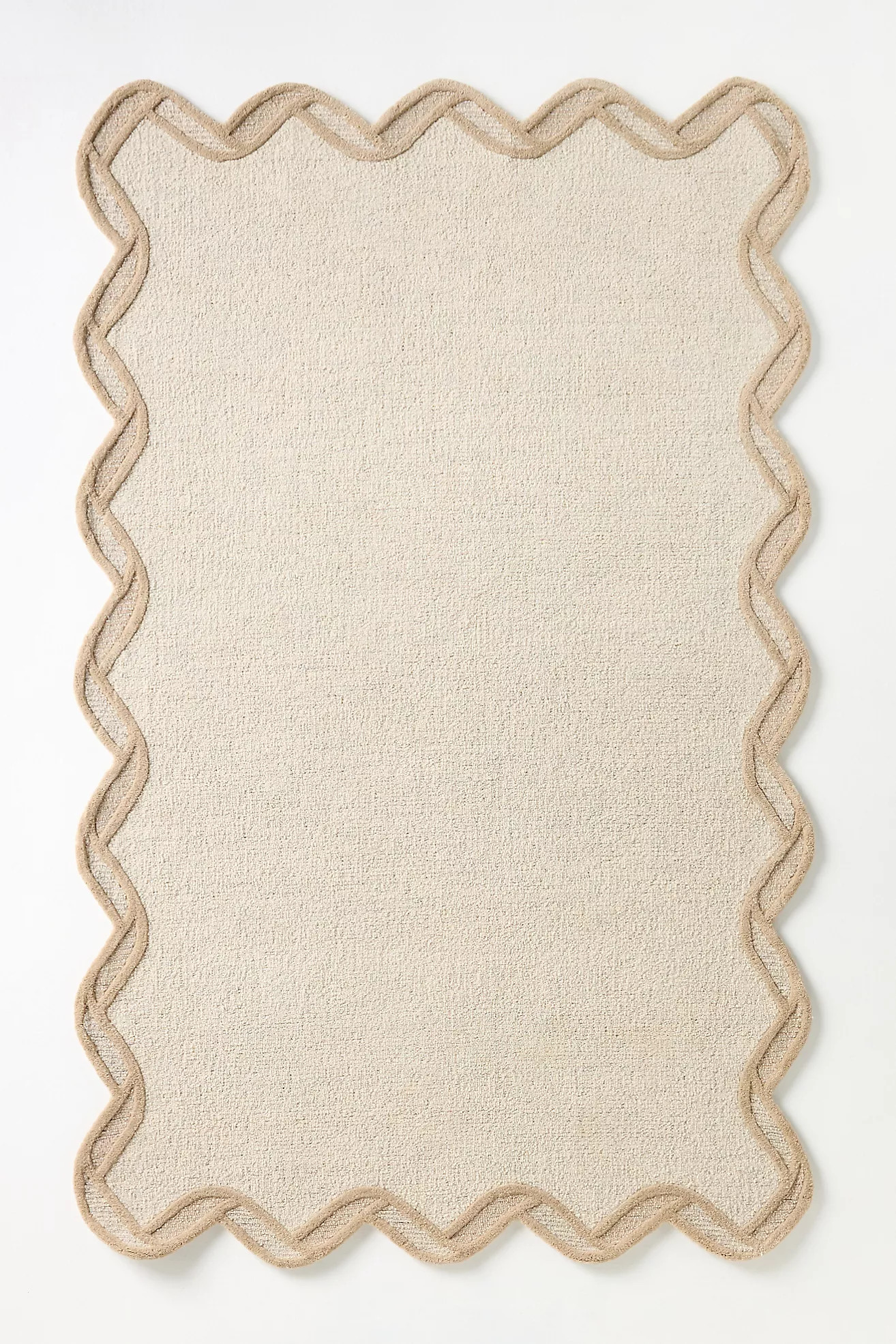 Tufted Wool Scalloped Border Rug | Anthropologie (US)