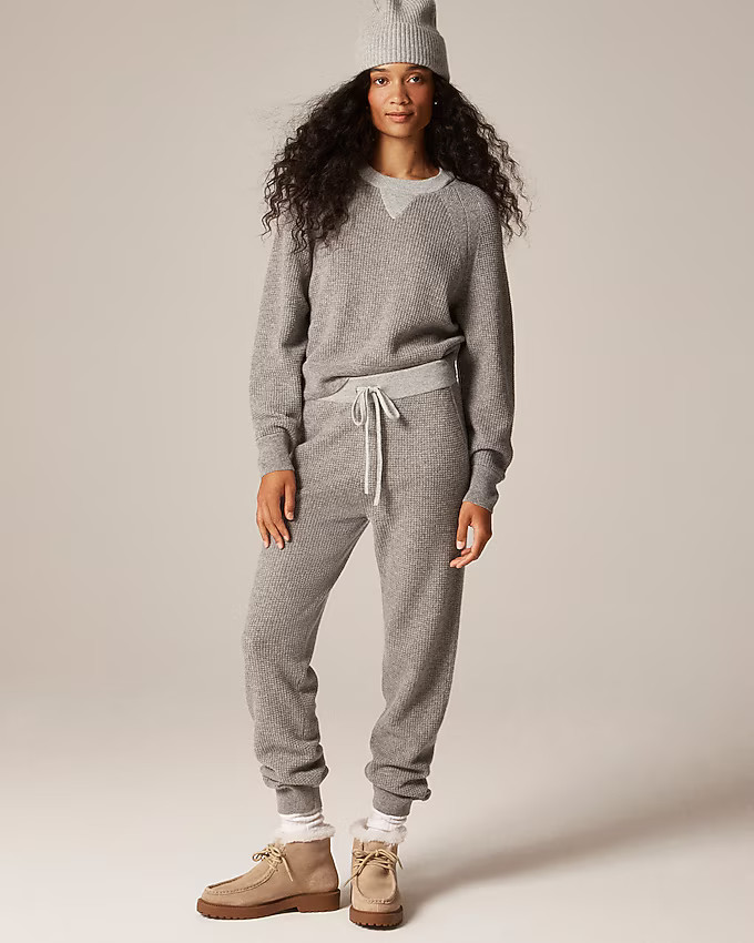 Cashmere waffle-knit jogger pant | J. Crew US