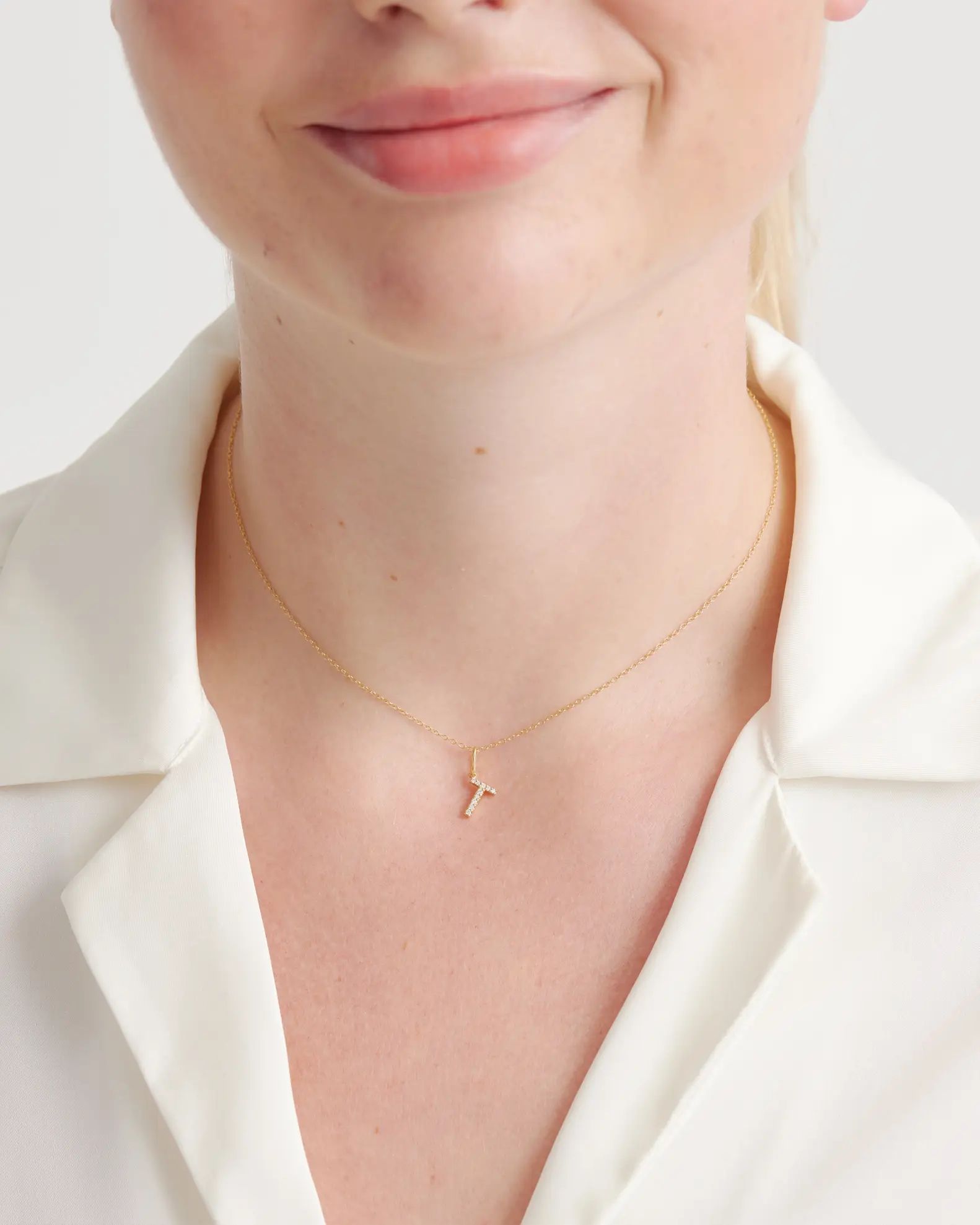 14K Gold Diamond Letter Pendant Necklace | Quince