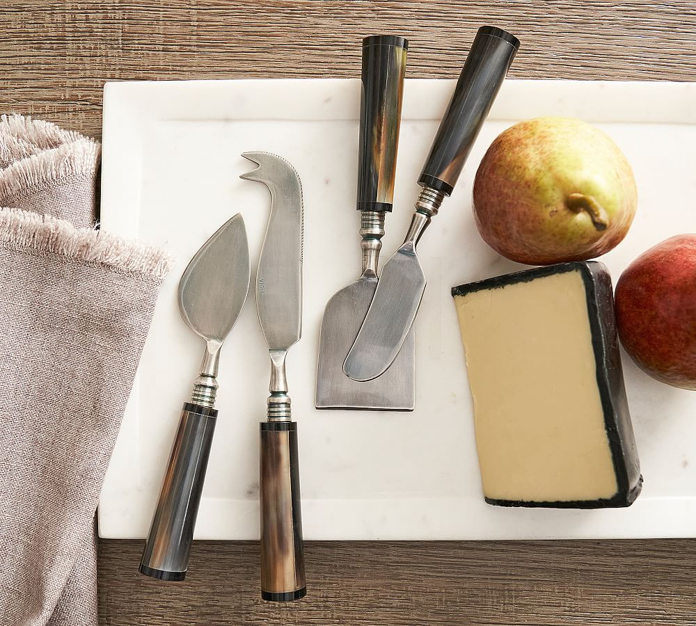 Horn Handcrafted Cheese Knives - Set of 4 | Pottery Barn (US)