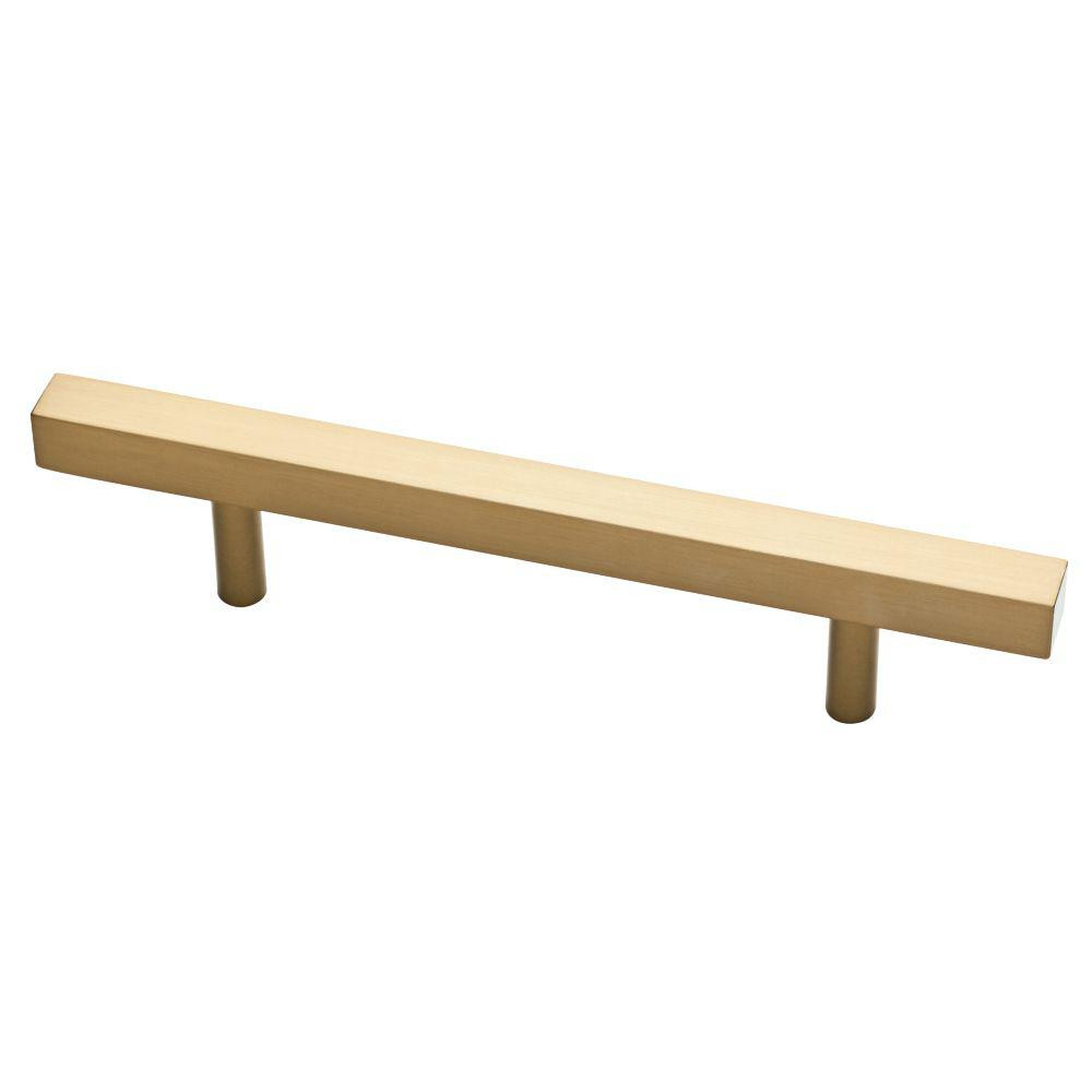 Square 3-3/4 in. (96mm) Center-to-Center Champagne Bronze Bar Drawer Pull | The Home Depot