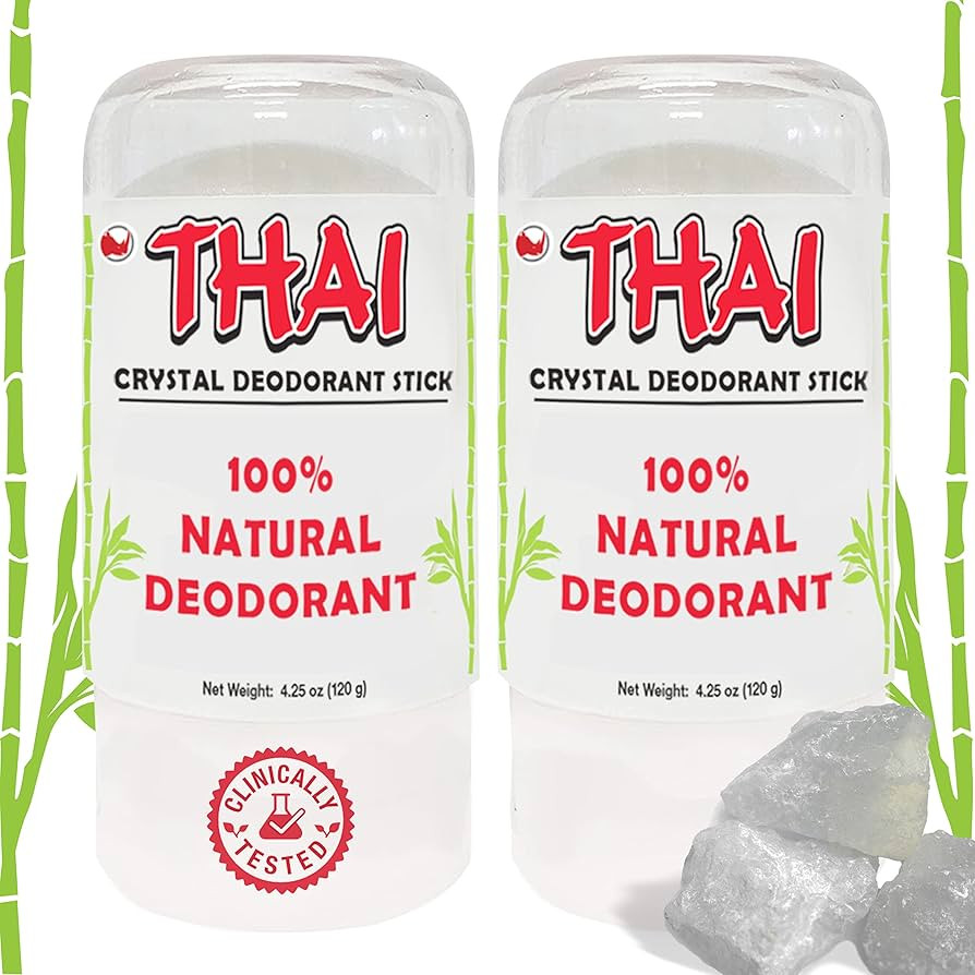 2-PACK Thai Crystal Deodorant Salt Stone - Clinically Tested, Dermatologist Approved - Natural Un... | Amazon (US)