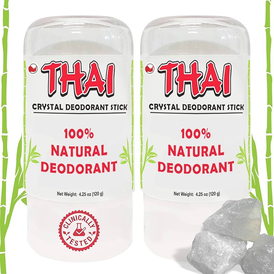 2-PACK Thai Crystal Deodorant Salt Stone - Clinically Tested, Dermatologist Approved - Natural Un... | Amazon (US)