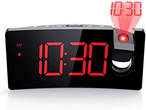 PICTEK Projection Alarm Clock, 4 Dimmer, Digital Clock with USB Phone Charger, Easy to Use, Clear... | Amazon (US)