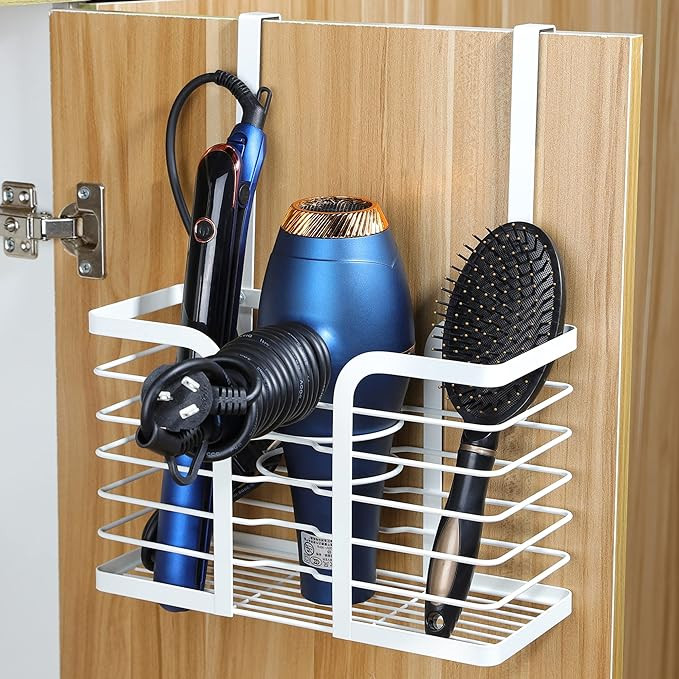 Hair Dryer Holder Adjustable Height - Hair Tool Organizer White Bathroom Organizer Hot Styling To... | Amazon (US)