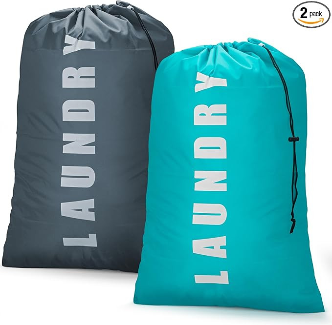 Laundry Bag,2 Pack Travel Laundry Bags for Dirty Clothes,Large Laundry Bags for Camping & Traveli... | Amazon (US)
